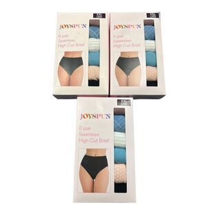 3 Joyspun Cotton high cut Brief Panties XXL(20) 6 Pair New In Box plus size